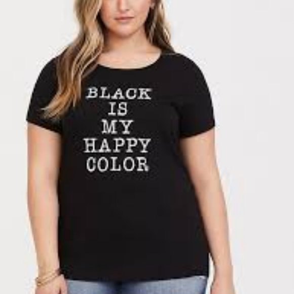 torrid Tops - 🔴Plus size 4, NWT Torrid Black Is My Happy Color Shirt Armpit to armpit 27"